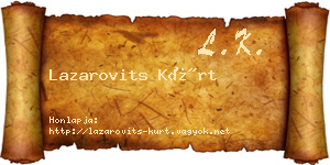 Lazarovits Kürt névjegykártya